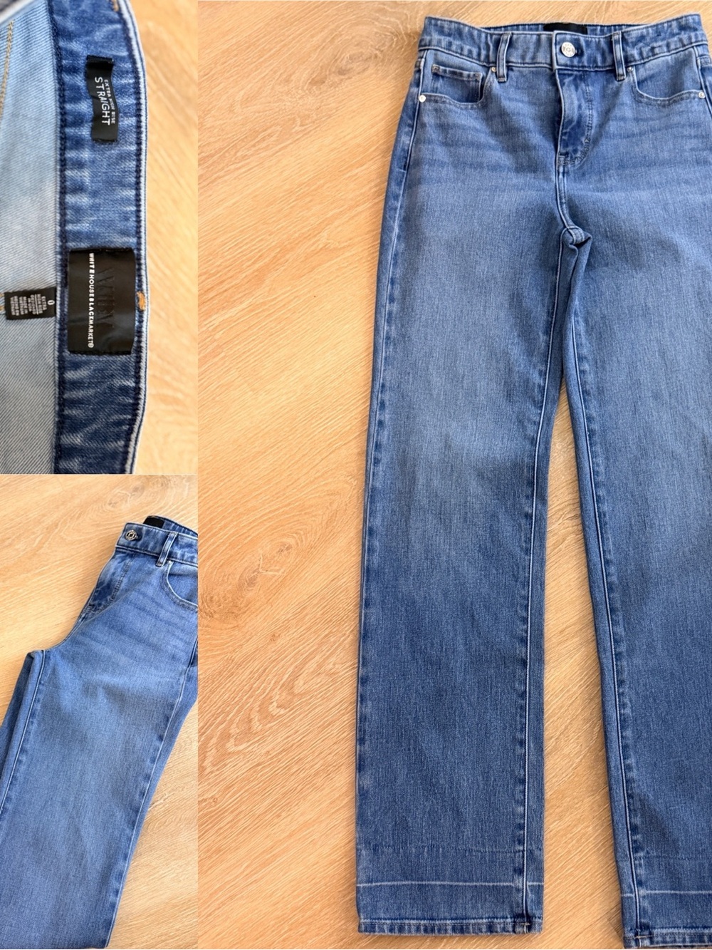 White House Black Market Women's Straight Leg Blue Jeans